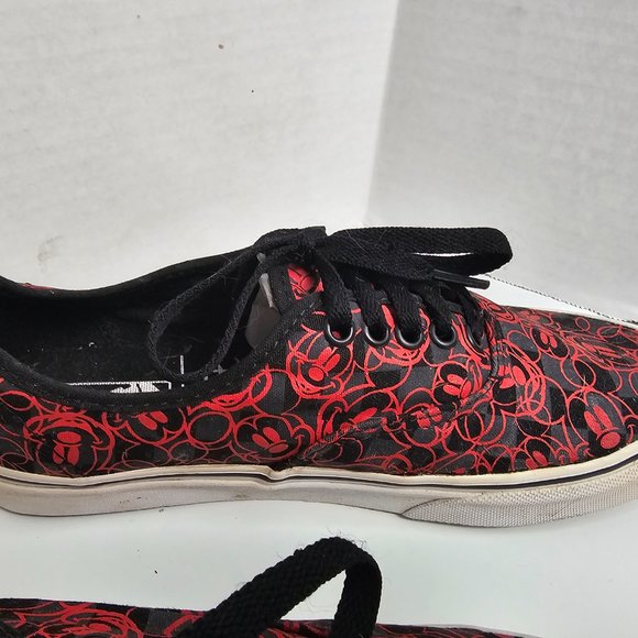 vans x disney mickey mouse shoes black red checkerboard Women 8.5 Men 7 - Picture 10 of 14